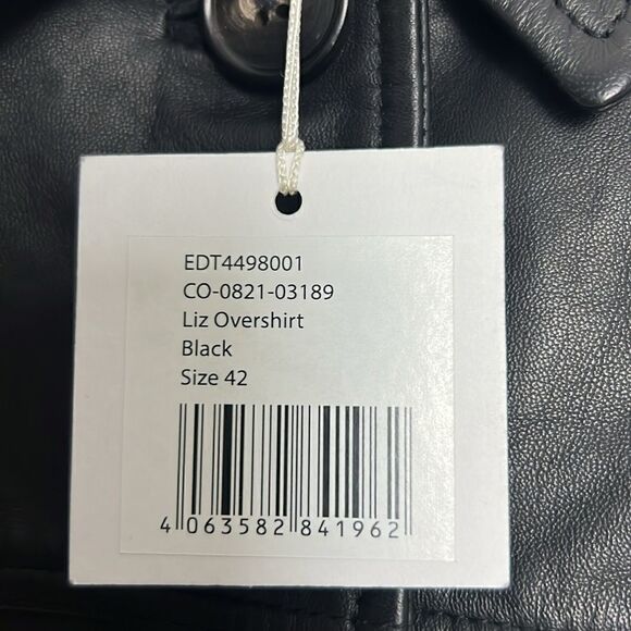 NEW Edited Liz Overshirt Jacket Black 100% Lambs Leather Belted Size 42 US L/XL - Picture 11 of 11